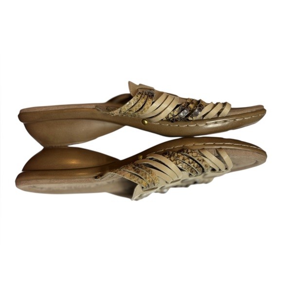 Easy Spirit Ellis Beige and Brown Snakeskin Leather Slip On Sandals Size 7.5 - Picture 9 of 13